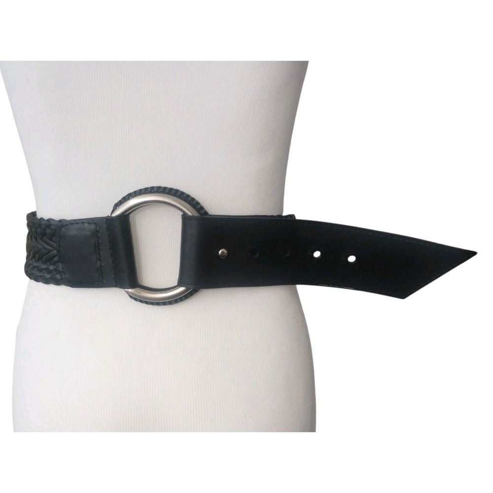 Women's 2X  2 1/4 Width Coldwater Creek Black Braided Belt  Entire Length